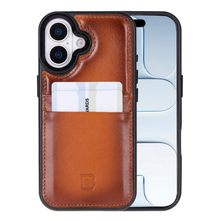 Bouletta Phone Case Tan Flex Cover Leather iPhone 17 Case with Card Holder Premium Koruma