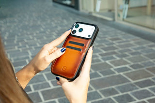 Bouletta Phone Case Flex Cover Leather iPhone 17 Pro Case with Card Holder Premium Koruma