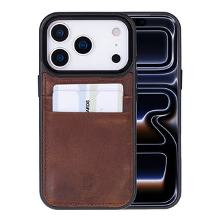 Bouletta Phone Case Saddle Brown Flex Cover Leather iPhone 17 Pro Case with Card Holder Premium Koruma