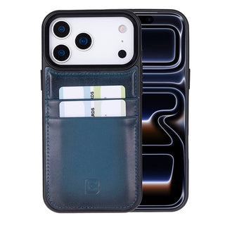 Bouletta Phone Case Blue Flex Cover Leather iPhone 17 Pro Max Case with Card Holder Premium Koruma