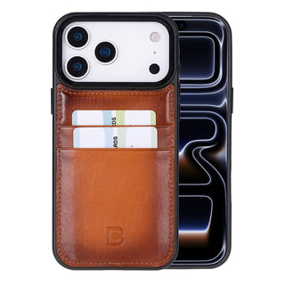 Bouletta Phone Case Tan Flex Cover Leather iPhone 17 Pro Max Case with Card Holder Premium Koruma