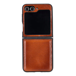 Bouletta Phone Case Tan Flex Cover Samsung Z Flip 5 Leather Case Premium Koruma