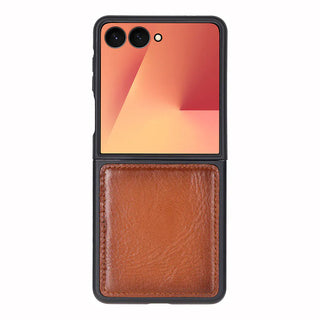Bouletta Phone Case Tan Flex Cover Samsung Z Flip 7 Leather Case Premium Koruma