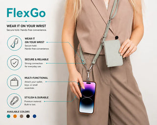 Bouletta Cell Phone Crossbody Bag FlexGo PU Leather Phone Strap & Wallet Set – Clip-On Flex Premium Koruma