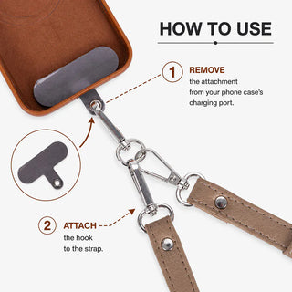 Bouletta Cell Phone Crossbody Bag FlexGo PU Leather Phone Strap & Wallet Set – Clip-On Flex Premium Koruma