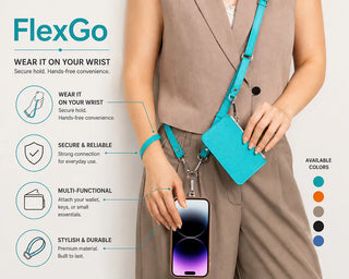Bouletta Cell Phone Crossbody Bag FlexGo PU Leather Phone Strap & Wallet Set – Clip-On Flex Premium Koruma