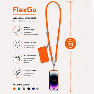 Bouletta Cell Phone Crossbody Bag FlexGo PU Leather Phone Strap & Wallet Set – Clip-On Flex Premium Koruma