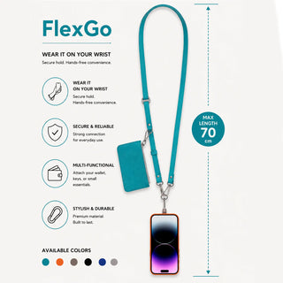 Bouletta Cell Phone Crossbody Bag FlexGo PU Leather Phone Strap & Wallet Set – Clip-On Flex Premium Koruma
