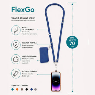 Bouletta Cell Phone Crossbody Bag FlexGo PU Leather Phone Strap & Wallet Set – Clip-On Flex Premium Koruma