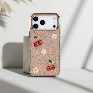 Bouletta Phone Case Pink Freya Crystal Cherry Case for iPhone 17 Pro Max Premium Koruma