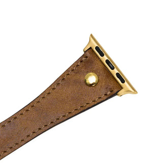 Bouletta Watch Band Hector Double Tour Leather Apple Watch Band with Gold Trok Premium Koruma