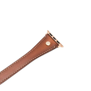 Bouletta Watch Band Hector Double Tour Leather Apple Watch Band with Gold Trok Premium Koruma