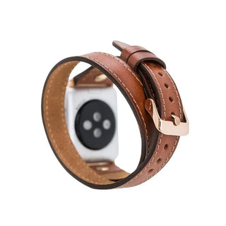 Bouletta Watch Band Hector Double Tour Leather Apple Watch Band with Gold Trok Premium Koruma