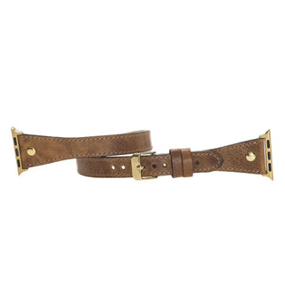 Bouletta Watch Band Hector Double Tour Leather Apple Watch Band with Gold Trok Premium Koruma