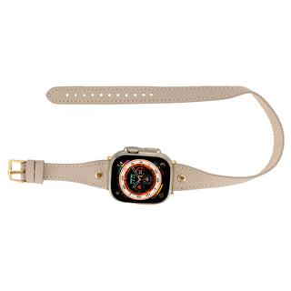 Bouletta Watch Band Hector Double Tour Leather Apple Watch Band with Gold Trok Premium Koruma