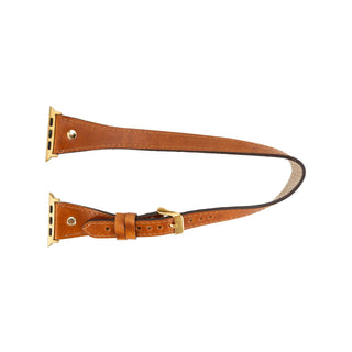 Bouletta Watch Band Hector Double Tour Leather Apple Watch Band with Gold Trok Premium Koruma