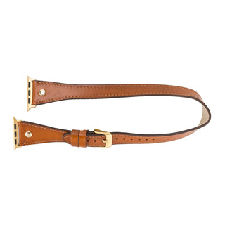 Bouletta Watch Band Hector Double Tour Leather Apple Watch Band with Gold Trok Premium Koruma