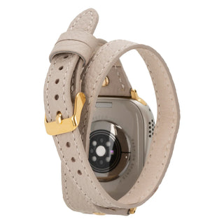 Bouletta Watch Band Hector Double Tour Leather Apple Watch Band with Gold Trok Premium Koruma
