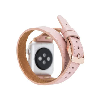Bouletta Watch Band Hector Double Tour Leather Apple Watch Band with Gold Trok Premium Koruma