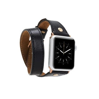 Bouletta Watch Band Hector Double Tour Leather Apple Watch Band with Gold Trok Premium Koruma