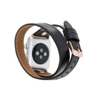 Bouletta Watch Band Hector Double Tour Leather Apple Watch Band with Gold Trok Premium Koruma
