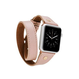 Bouletta Watch Band Bisque / 44 / 45 / 46 / 49mm Hector Double Tour Leather Apple Watch Band with Gold Trok Premium Koruma
