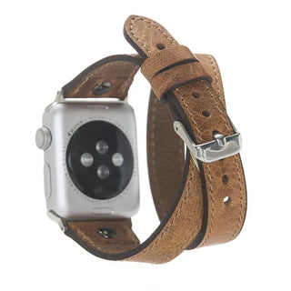 Bouletta Watch Band Brindle / 40 / 41 / 42mm Hector Double Tour Leather Apple Watch Band with Gold Trok Premium Koruma