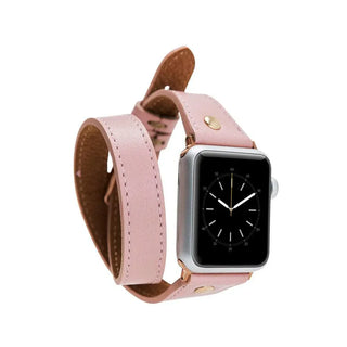 Bouletta Watch Band Pink / 40 / 41 / 42mm Hector Double Tour Leather Apple Watch Band with Gold Trok Premium Koruma