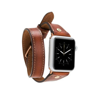 Bouletta Watch Band Tan / 40 / 41 / 42mm Hector Double Tour Leather Apple Watch Band with Gold Trok Premium Koruma