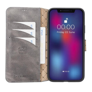 Bouletta Telefon Kılıfı Turuncu iPhone 11 uyumlu Cüzdanlı Hakiki Deri Kılıf Premium Koruma