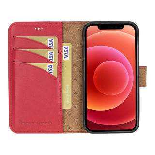 Bouletta Cep Telefonu Kılıfları iPhone 12 Serisi Cüzdanlı Çıkarılabilir Hakiki Deri Kılıf Premium Koruma
