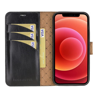 Bouletta Cep Telefonu Kılıfları iPhone 12 Serisi Cüzdanlı Çıkarılabilir Hakiki Deri Kılıf Premium Koruma