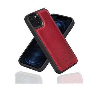 Bouletta Deri iPhone 13 Kılıfı iPhone 13 / Kırmızı iPhone 13 Serisi Hakiki Deri Arka Kapak Premium Koruma