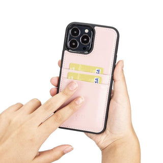 Bouletta Cep Telefonu Kılıfları iPhone 13 Serisi Kartlıklı Hakiki Deri Arka Kapak Premium Koruma