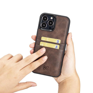 Bouletta Cep Telefonu Kılıfları iPhone 13 Serisi Kartlıklı Hakiki Deri Arka Kapak Premium Koruma
