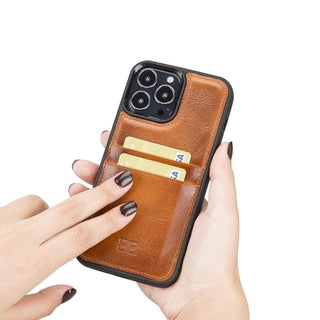 Bouletta Cep Telefonu Kılıfları iPhone 13 Serisi Kartlıklı Hakiki Deri Arka Kapak Premium Koruma