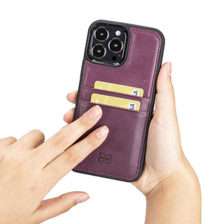 Bouletta Cep Telefonu Kılıfları iPhone 13 Serisi Kartlıklı Hakiki Deri Arka Kapak Premium Koruma