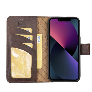 Bouletta Deri iPhone 15 Kılıfı iPhone 15 Cüzdanlı Çıkarılabilir Hakiki Deri Kılıf Premium Koruma