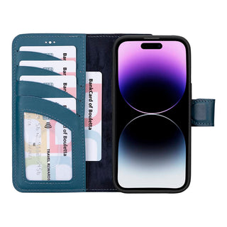Bouletta Deri iPhone 15 Plus Kılıfı iPhone 15 Plus Cüzdanlı Çıkarılabilir Hakiki Deri Kılıf Premium Koruma