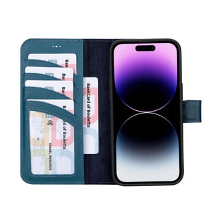 Bouletta Deri iPhone 15 Pro Kılıfı iPhone 15 Pro Cüzdanlı Çıkarılabilir Hakiki Deri Kılıf Premium Koruma