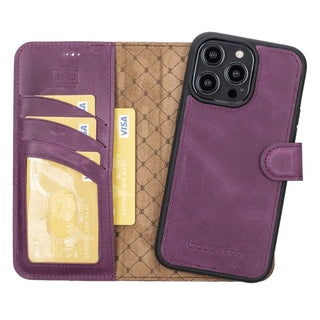 Bouletta Deri iPhone 15 Pro Kılıfı iPhone 15 Pro Cüzdanlı Çıkarılabilir Hakiki Deri Kılıf Premium Koruma