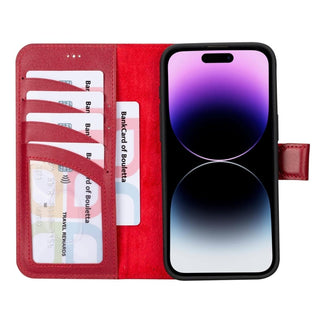 Bouletta Deri iPhone 15 Pro Kılıfı iPhone 15 Pro Cüzdanlı Çıkarılabilir Hakiki Deri Kılıf Premium Koruma
