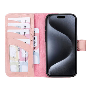 Bouletta Deri iPhone 15 Pro Kılıfı iPhone 15 Pro Cüzdanlı Çıkarılabilir Hakiki Deri Kılıf Premium Koruma