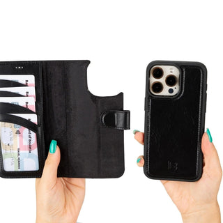 Bouletta Deri iPhone 15 Pro Kılıfı iPhone 15 Pro Cüzdanlı Çıkarılabilir Hakiki Deri Kılıf Premium Koruma