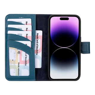 Bouletta Deri iPhone 15 Pro Kılıfı iPhone 15 Pro Cüzdanlı Çıkarılabilir Hakiki Deri Kılıf Premium Koruma