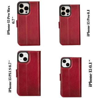 Bouletta Deri iPhone 15 Pro Kılıfı iPhone 15 Pro Cüzdanlı Çıkarılabilir Hakiki Deri Kılıf Premium Koruma