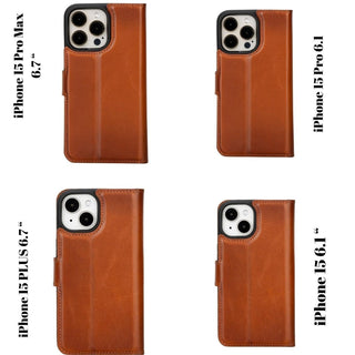Bouletta Deri iPhone 15 Pro Kılıfı iPhone 15 Pro Cüzdanlı Çıkarılabilir Hakiki Deri Kılıf Premium Koruma
