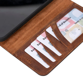 Bouletta Deri iPhone 15 Pro Kılıfı iPhone 15 Pro Cüzdanlı Çıkarılabilir Hakiki Deri Kılıf Premium Koruma