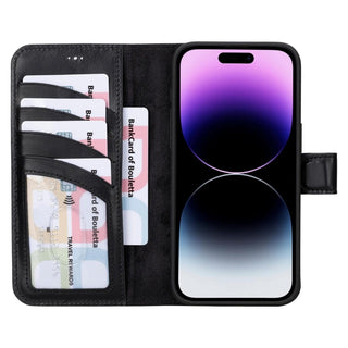 Bouletta Deri iPhone 15 Pro Kılıfı iPhone 15 Pro Cüzdanlı Çıkarılabilir Hakiki Deri Kılıf Premium Koruma