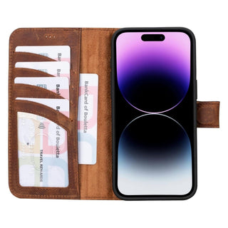 Bouletta Deri iPhone 15 Pro Kılıfı iPhone 15 Pro Cüzdanlı Çıkarılabilir Hakiki Deri Kılıf Premium Koruma